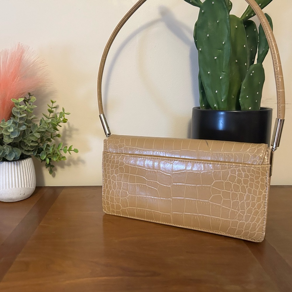 Nine West Tan Croc-Embossed Shoulder Bag - Picture 5 of 8